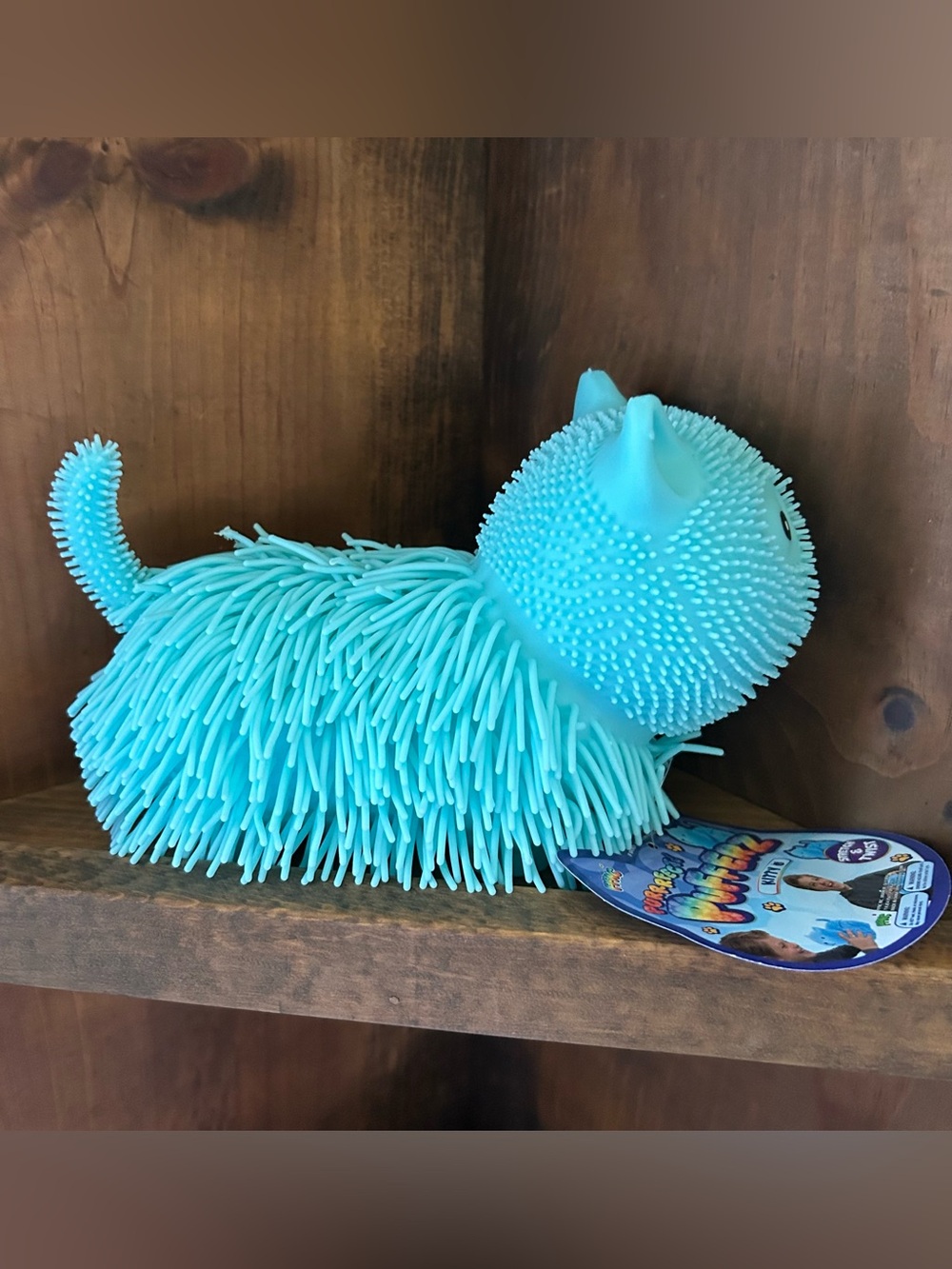 Pufferz Blue Kitty Squishy Sensory Jiggle Fidget Toy Stress Relief Squeeze Air F